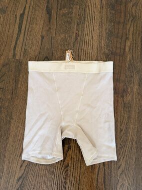 SKIMS Stone Ribbed Cotton Biker Shorts